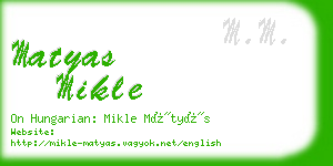 matyas mikle business card